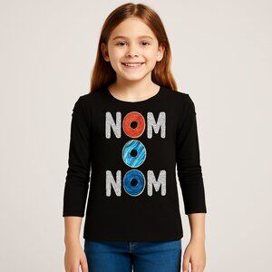 Justice Graphic Tee Black Girls 10 Donuts